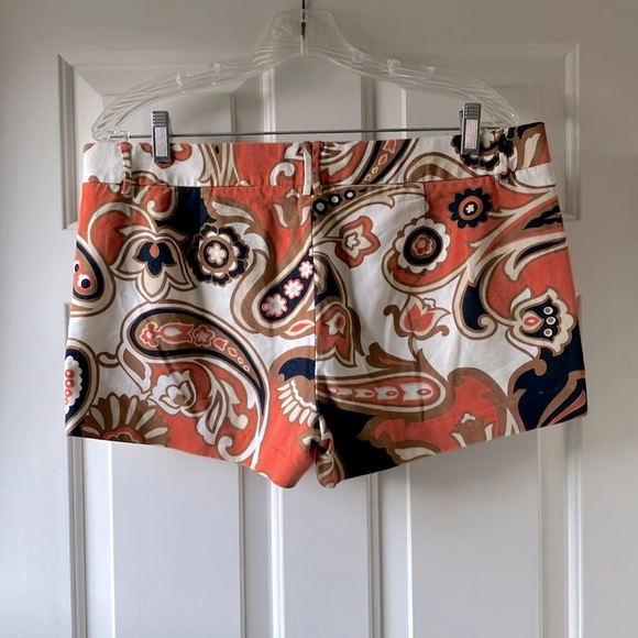 J. Crew City Fit Paisley Print Women's Shorts Multicolor Size 12 - Picture 2 of 7
